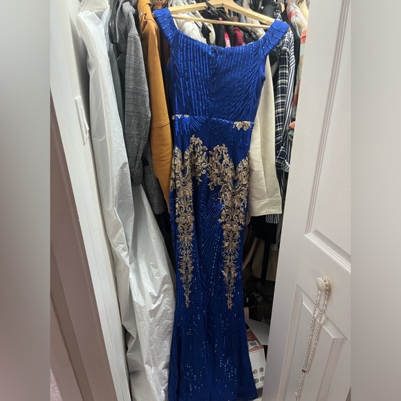 Blue and gold Prom/ Evening dress - Picture 5 of 7